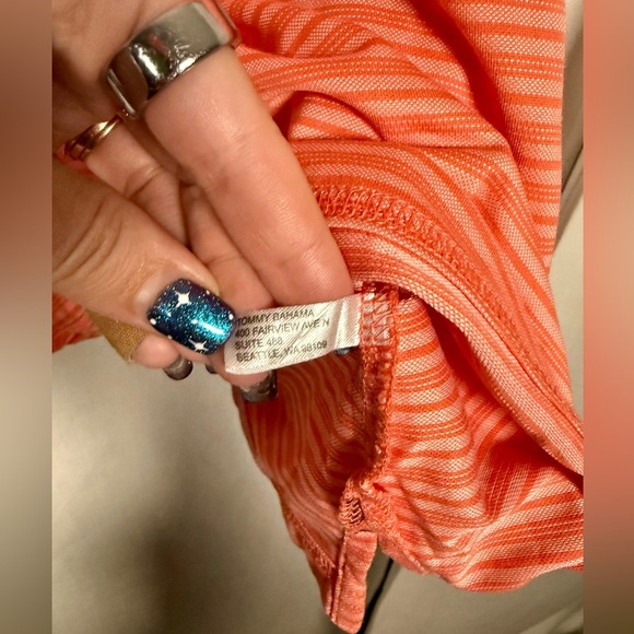 Tommy Bahama Coral Pink Striped Golf Polo Shirt 3XL - Picture 8 of 10